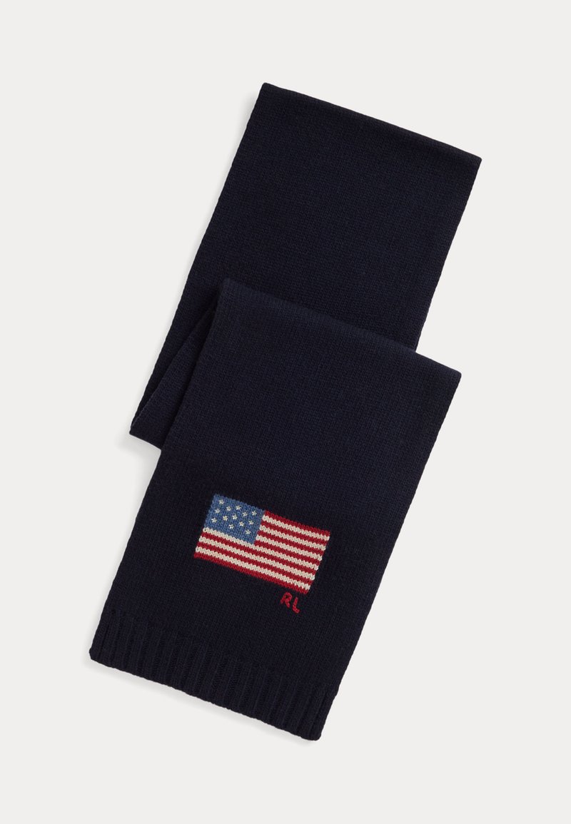 Polo Ralph Lauren FLAG KNIT WOOL BLEND SCARF - Sjal - collection navy