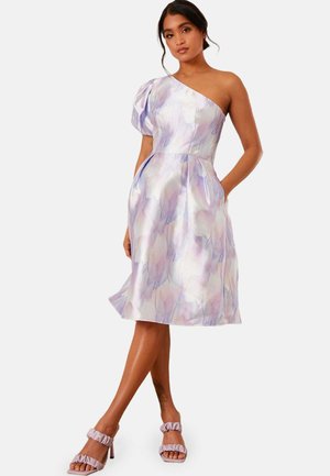 ONE SHOULDER PUFF SLEEVE WASHED PRINT - Cocktailjurk - lilac
