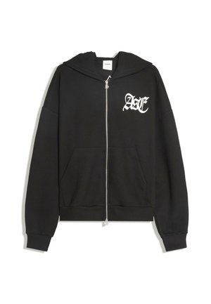 Bershka, WAFFLE 3D EMBROIDERY - HOODIE - - Sweat zippé - black