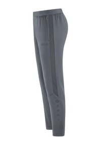 Graue Sporthosen aus weichem Stoff, mit einem Kordelzugbund, seitlichen Mesh-Einsätzen und Logodetails. Enger Schnitt mit Bündchen an den Knöcheln.