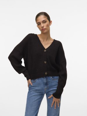 VMLEA V NECK CARDIGAN - Kardigán - black