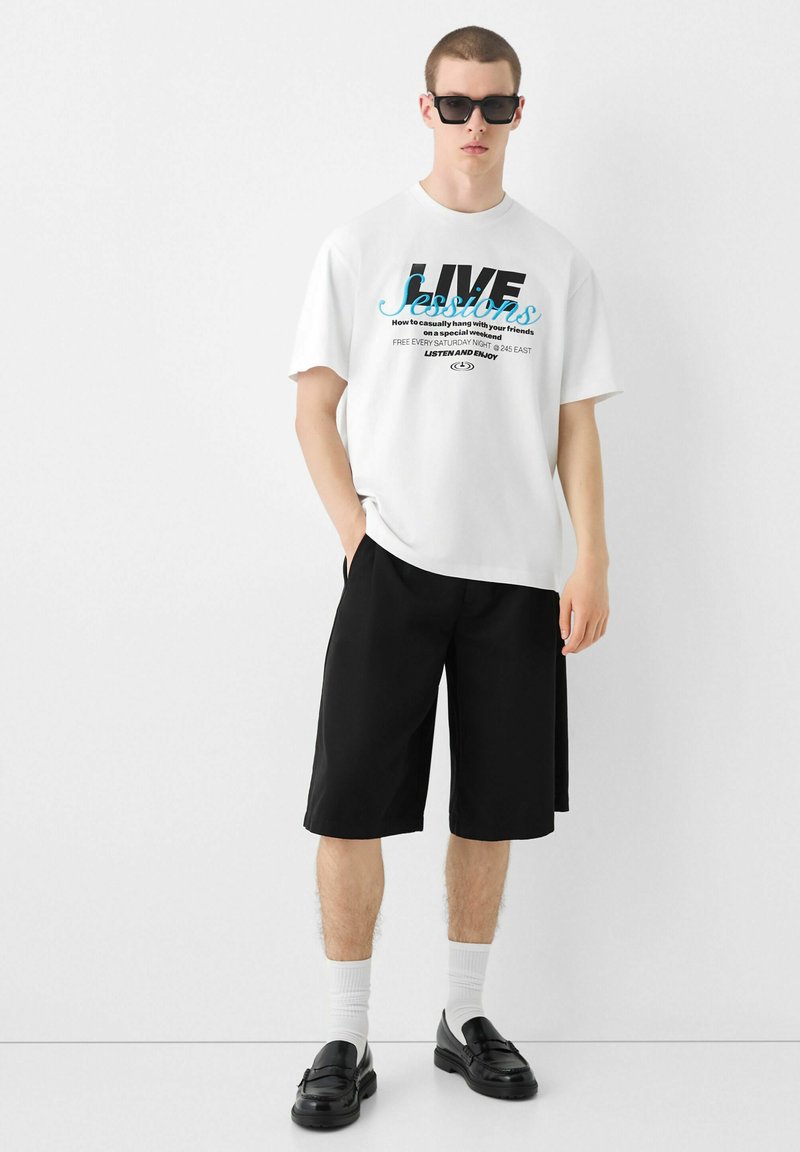 Bershka T-shirt print wit