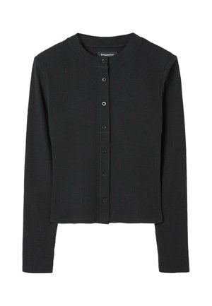 Stradivarius, KNIT CARDIGAN WITH SHOULDER PADS - Gilet - black