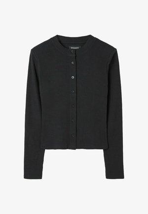 Stradivarius, KNIT CARDIGAN WITH SHOULDER PADS - Gilet - black