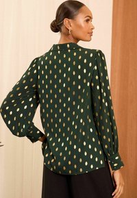 Love & Roses V NECK FOIL LONG SLEEVE - REGULAR FIT - Blūze - green