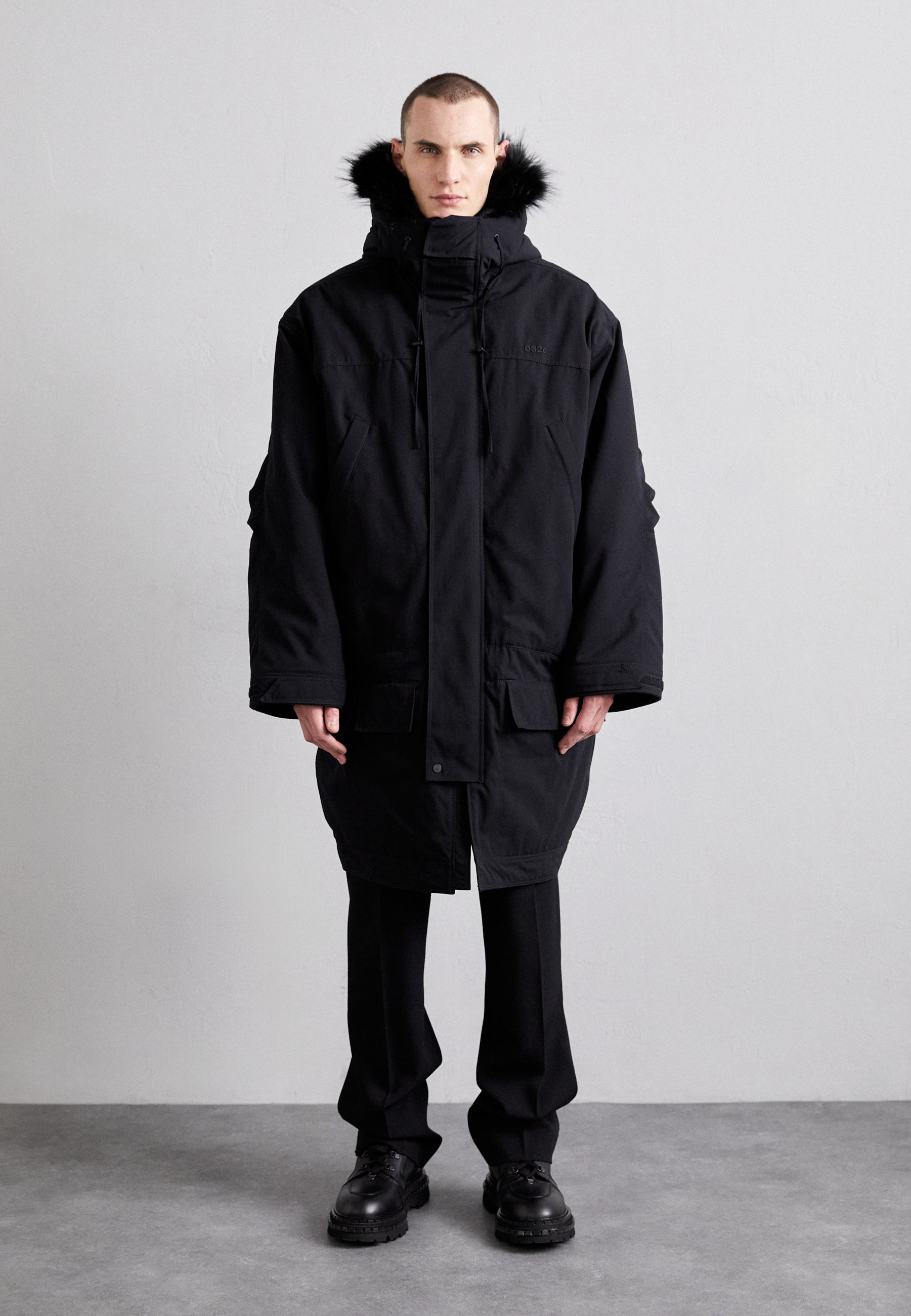 032c DROPPED WAIST - Parka - black - Zalando.co.uk