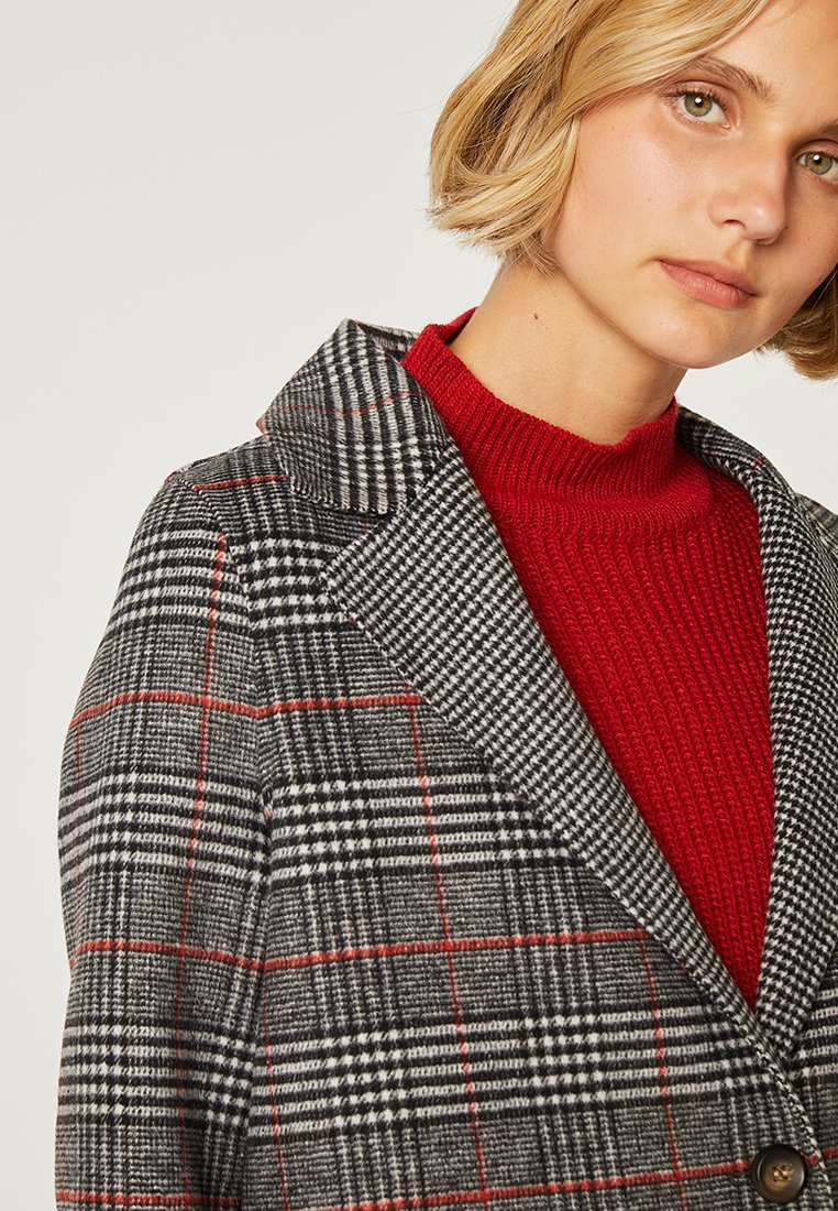 ANDAM DE PAÑO DE MUJER LARGO ESTAMPADO DE CUADROS. Abrigo clásico - gris - Zalando.es