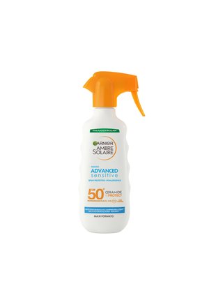 GARNIER AMBRE SOLAIRE ADVANCED SENSITIVE SPRAY GACHETTE PROTETTIVO CERAMIDE PROTECT SPF50+, 270 ML - Crema solare