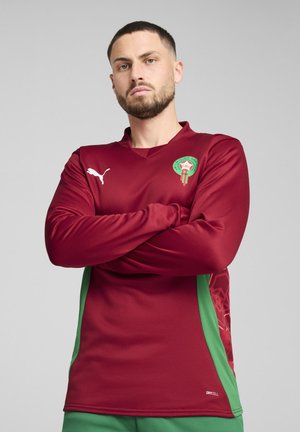 MOROCCO FRMF PREMATCH SWEAT LS TOP - Futbolo marškinėliai - intense red archive green