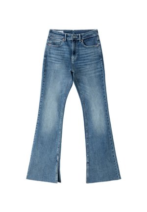 Stradivarius, D74 SLIT FIT FLARED JEANS 04804221 - Jean bootcut - blue-black denim