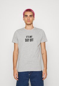 Brave Soul T-shirt estampada - grey marl/black