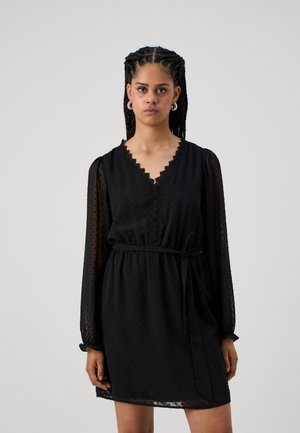 VIDOBBA V NECK DETAIL SHORT DRESS - Nappali ruha - black