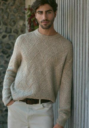 TEXTURED CREW REGULAR FIT - Jumper - neutral