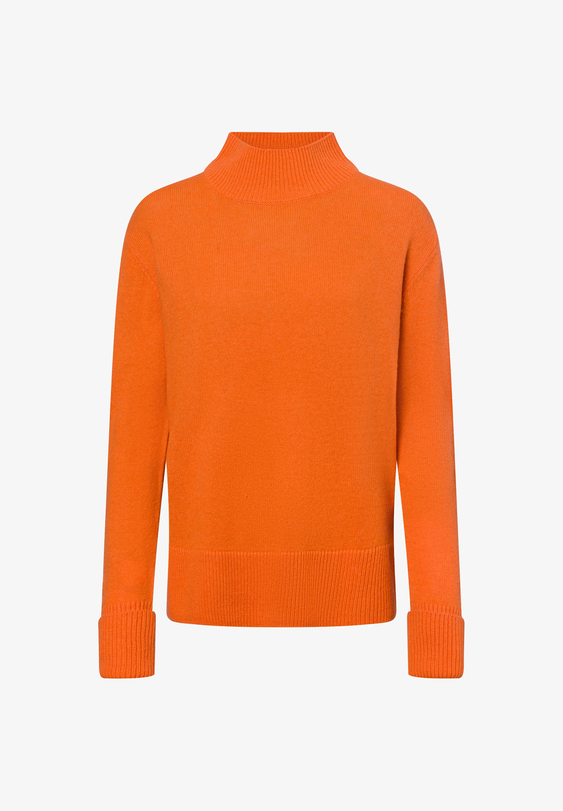 Orange Langer Rollkragen Pullover Herren Sweatshirt Extra Lang