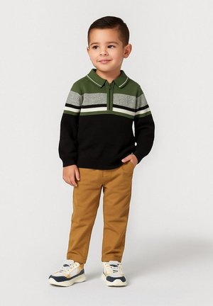 MINOTI STRIPE COLLAR LONG SLEEVE - Top dugih rukava - khaki black