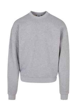 Sudadera gris con cuello redondo, mangas largas y puños acanalados. Fabricada en un material suave y texturizado, presenta un corte holgado.