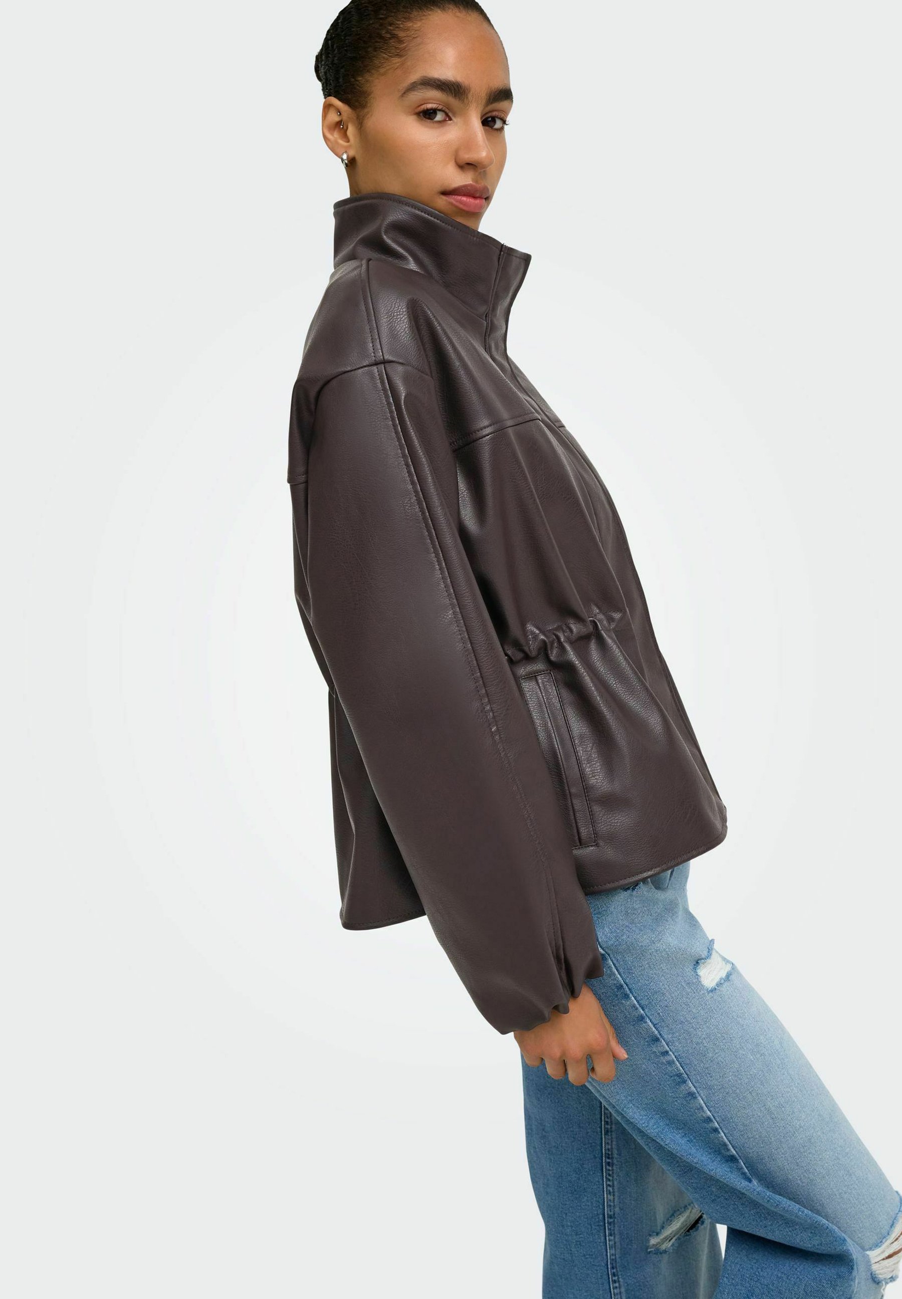 ONLY JACKET ONLROXY JACKET - Faux leather jacket - chocolate torte