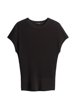 someday., SLIM FIT RIBBED - T-shirt basic - dark truffle