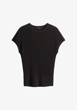 someday., SLIM FIT RIBBED - T-shirt basic - dark truffle