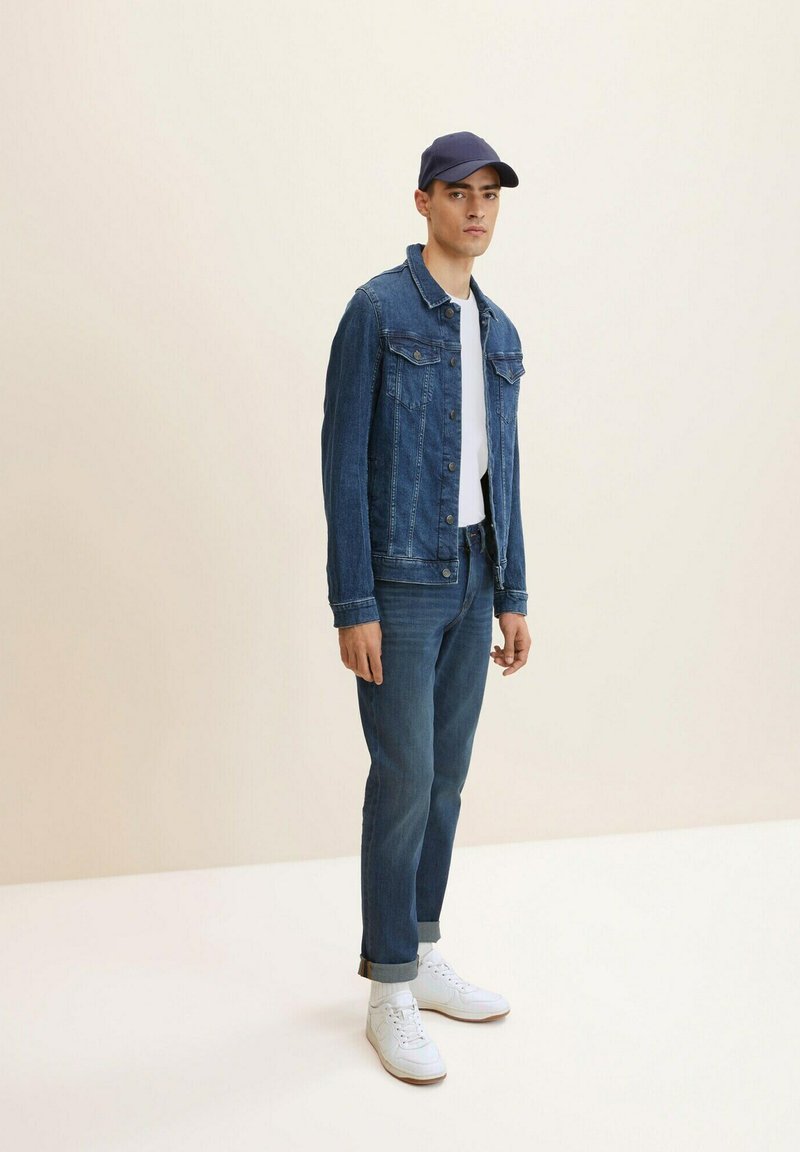 TOM TAILOR JOSH SLIM - Vaqueros Slim Fit - Used Light Stone Grey Denim/denim Gris