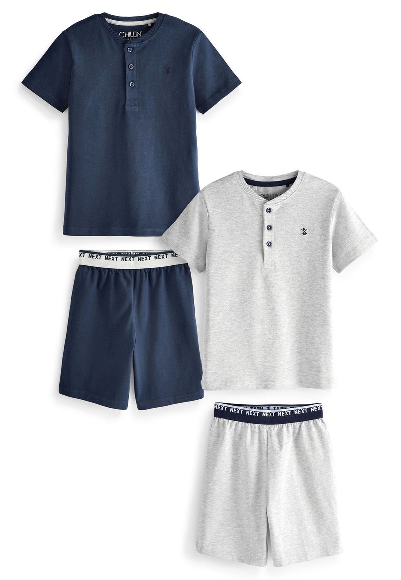 Next SHORT PYJAMAS 2 PACK - Yöasusetti - blue/grey plain