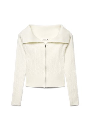 Terranova, MAGLIA A TRECCE - Cardigan - bianco lana