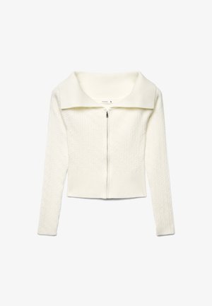 Terranova, MAGLIA A TRECCE - Cardigan - bianco lana