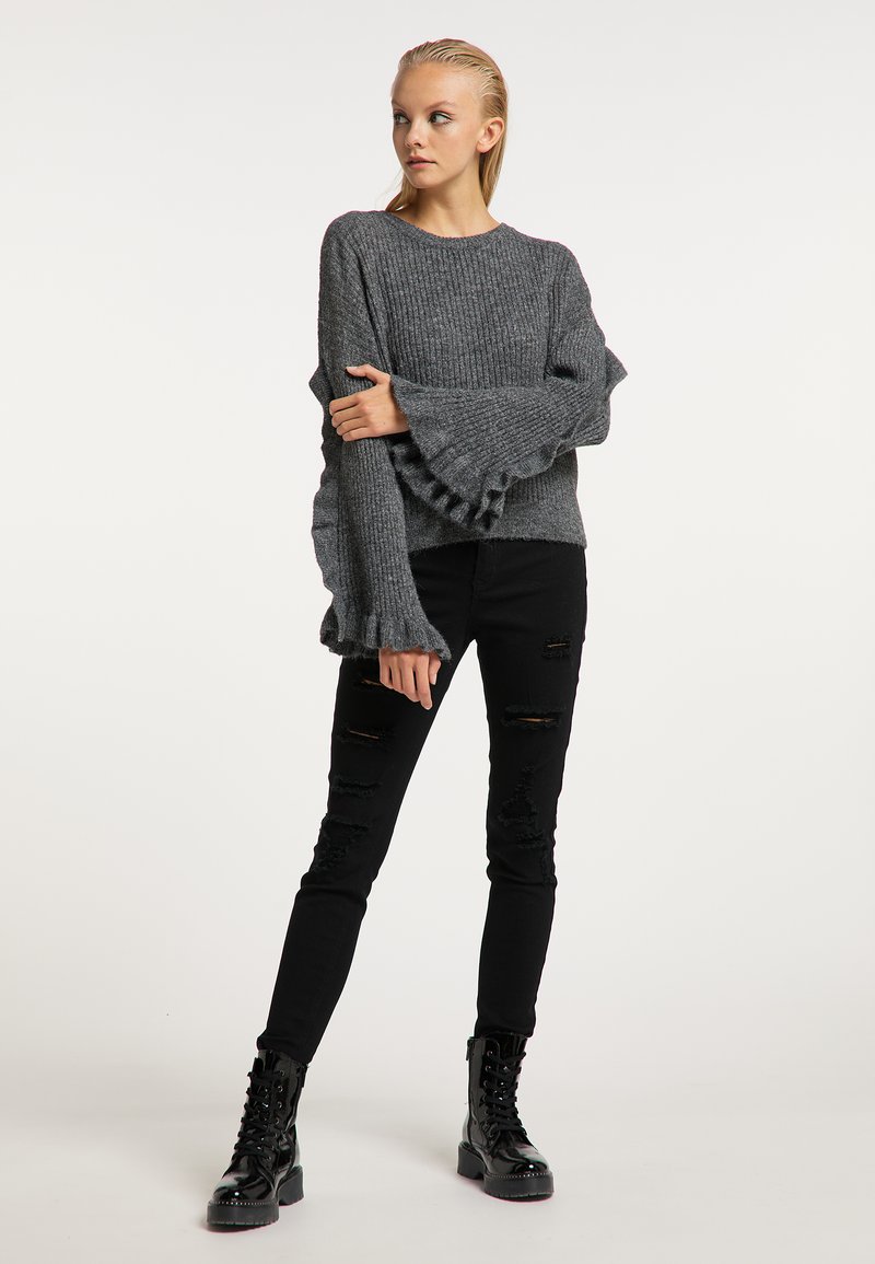 Damen Strickjacken | myMo ROCKS MYMO ROCKS NOLIE Strickpullover dunkelgrau melange/dunkelgrau-meliert - AK25490 Damen Strickjacken | myMo ROCKS MYMO ROCKS NOLIE Strickpullover dunkelgrau melange/dunkelgrau-meliert - AK25490