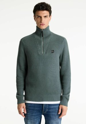 OLIVER HALF ZIP - Strickpullover - green