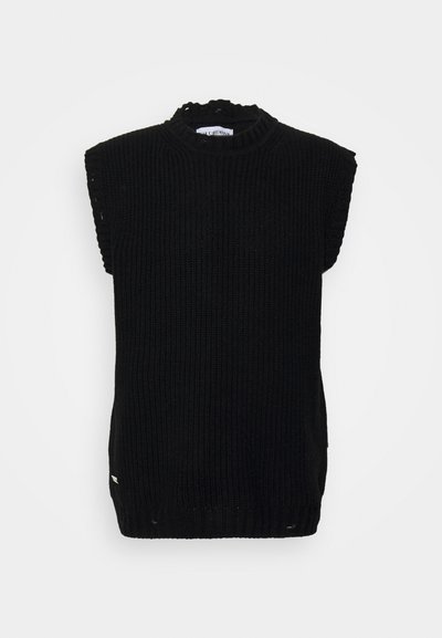 Han Kjøbenhavn LONG VEST DISTRESSED - Džemperis - black