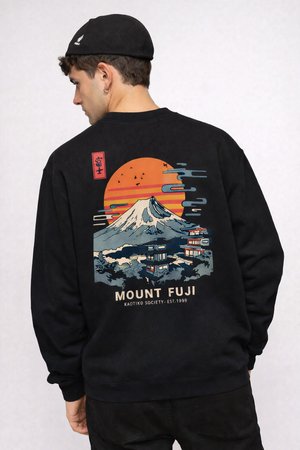 CREW MOUNT FUJI UNISEX - Sweatshirt - black