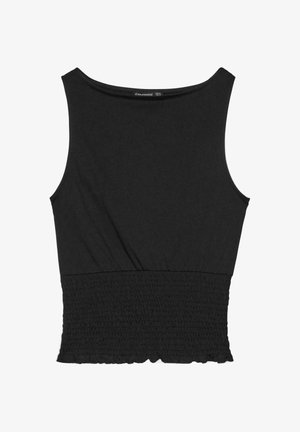 Stradivarius, ELASTICATED T-SHIRT - Débardeur - black