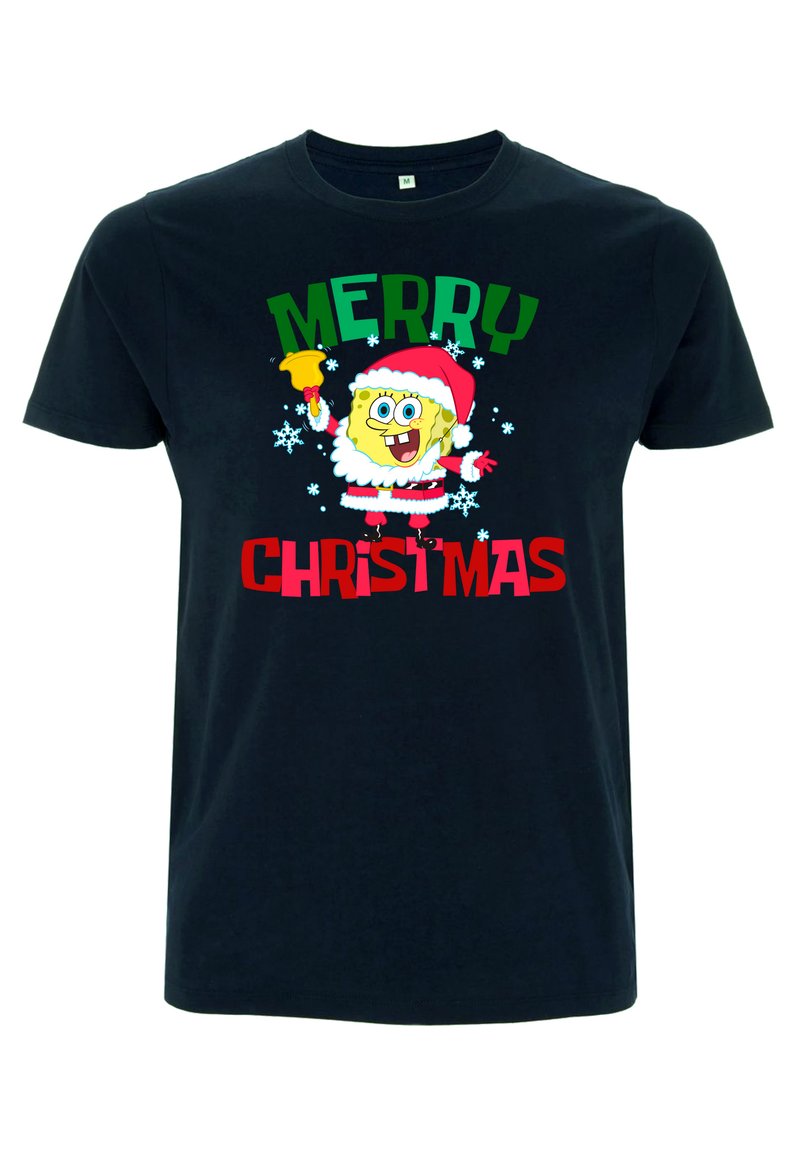 Henry Tiger SPONGEBOB SQUAREPANTS MERRY CHRISTMAS SANTA SPONGEBOB Tshirts print navy blue