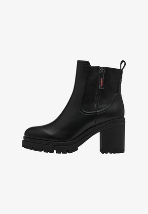Kotníkové boty na platformě - black
