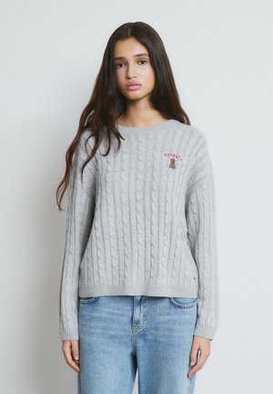 BORDADO PERRITO - Jersey de punto - gris claro