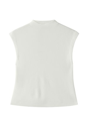 Stradivarius, STAND COLLAR KNIT TOP - Débardeur - beige