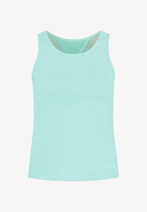 Mėtų žalios spalvos liemenėlė pagaminta iš minkštos medžiagos. Pasižymi apvaliu kaklu, plonomis petnešėlėmis ir šiek tiek kreivu apvadu. Minimalus logotipas apačioje.