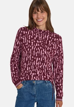 Cecil, LANGARM SHIRT MIT STEHKRAGEN UND PRINT - T-shirt à manches longues - red wine