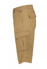 Khaki cargo shorts med en sidelomme, knaplukning og en afslappet pasform med et glat, holdbart stof.