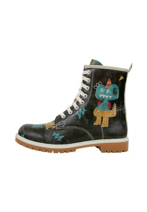 Lace-up ankle boots - schwarz-blau