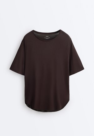 SHORT-SLEEVE MODAL BLEND - Basic póló - mottled dark brown