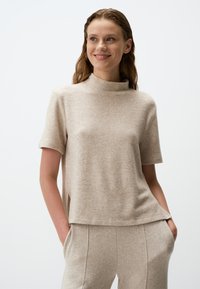 HALF TURTLENECK SHORT SLEEVE  - T-shirt basic - beige