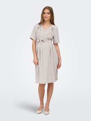 ONLY MATERNITY, DRESS OLMEVALOU SHORT DRESS - Nappali ruha - pumice stone