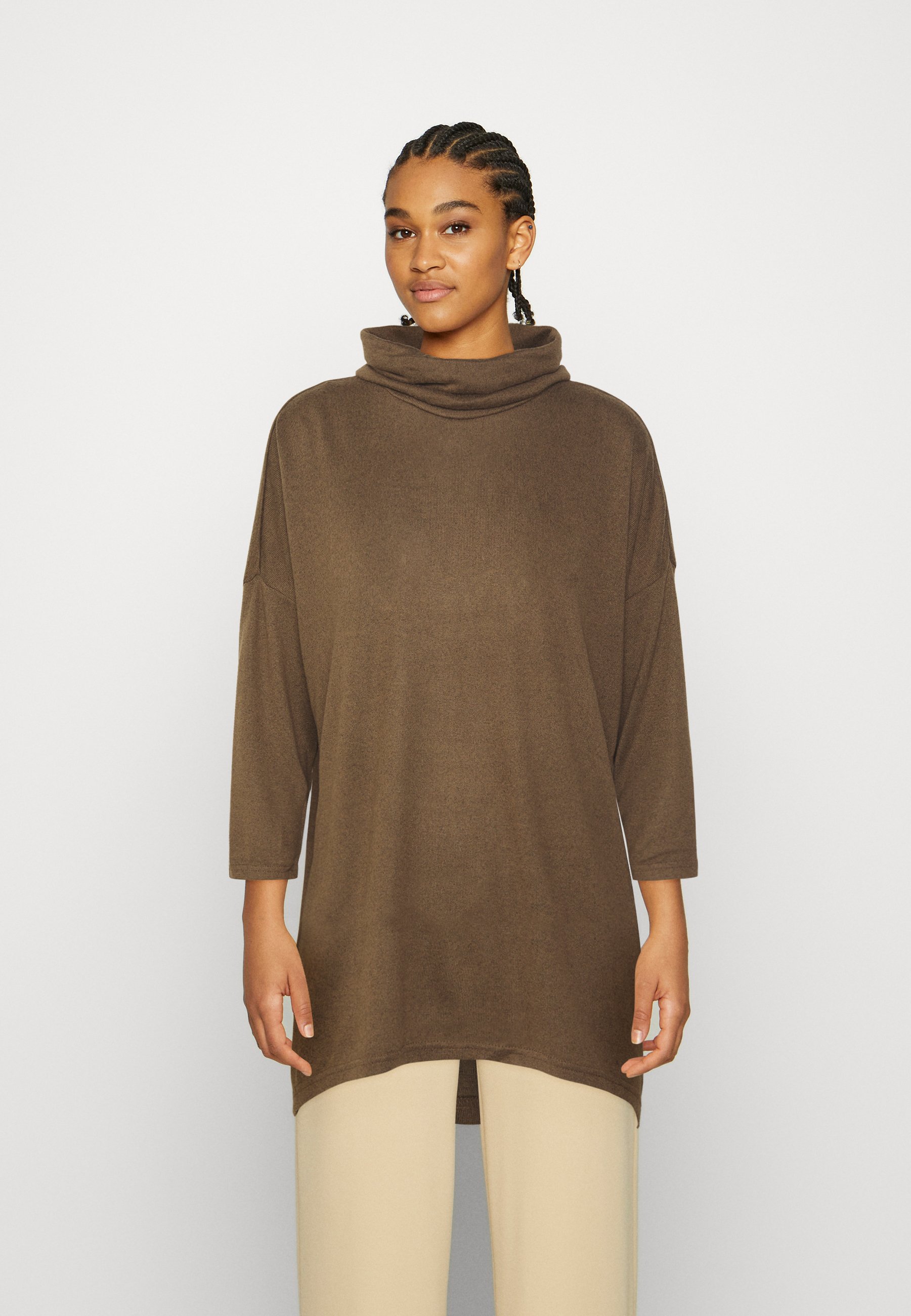 Camel Active Maglione Donna In Misto Lana - Vestibilità Normale, Etichetta In Pelle, Collo Alto, Eleganza Casual