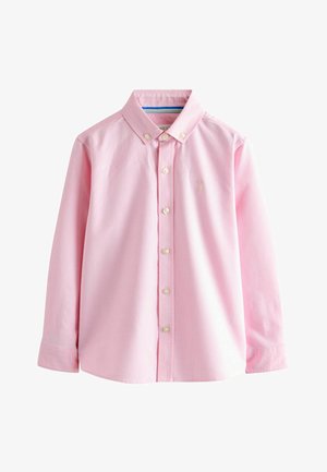Chemise rose à manches longues avec boutons, col boutonné et petit logo brodé sur la poitrine gauche.
