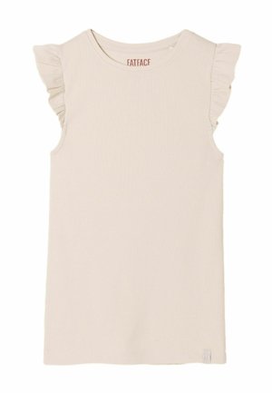 FatFace, REGULAR FIT - FRILL SLEEVELESS TOP  . - Lihtne T-särk - ecru
