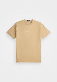 EMBROIDERED LOGO JERSEY T-SHIRT - T-shirt imprimé - vintage khaki