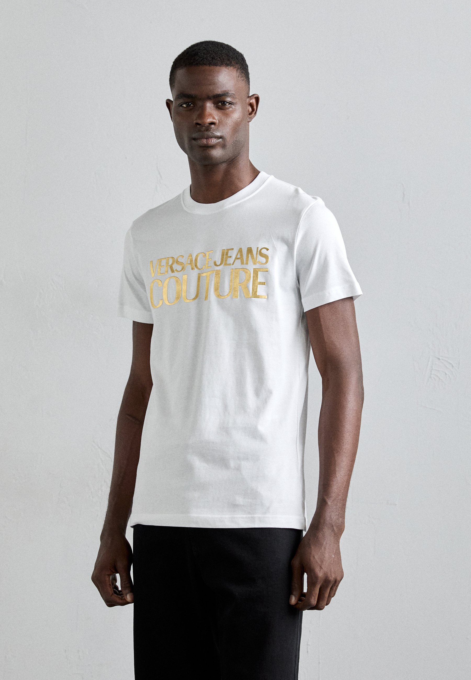 Versace Jeans Couture LOGO - Print T-shirt - white/gold/white 