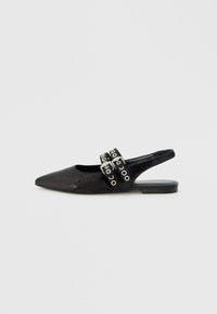 GRETA - Ballerines - schwarz/silver-coloured