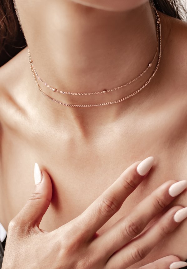 DELICATE CHOKER SET - Halskette - rosegoldfarben